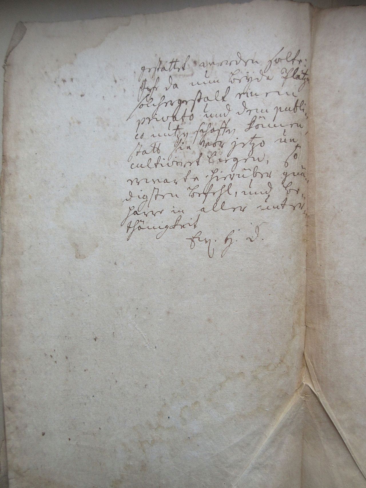 Zweite Seite der Urkunde von 1752