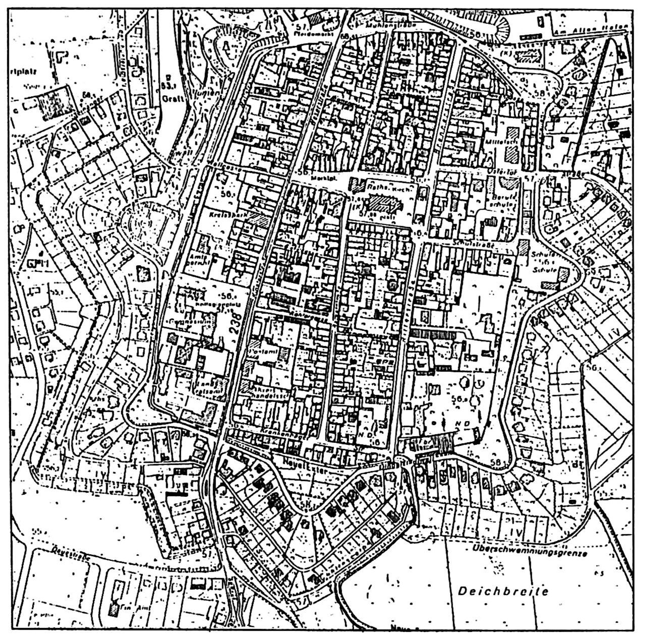 Grundriss der Altstadt von Rinteln.