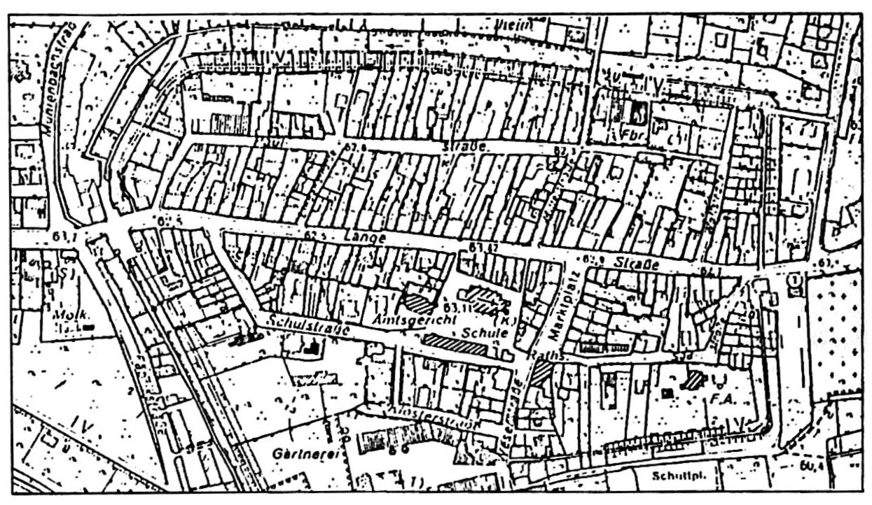 Grundriss der Altstadt von Hessisch Oldendorf.