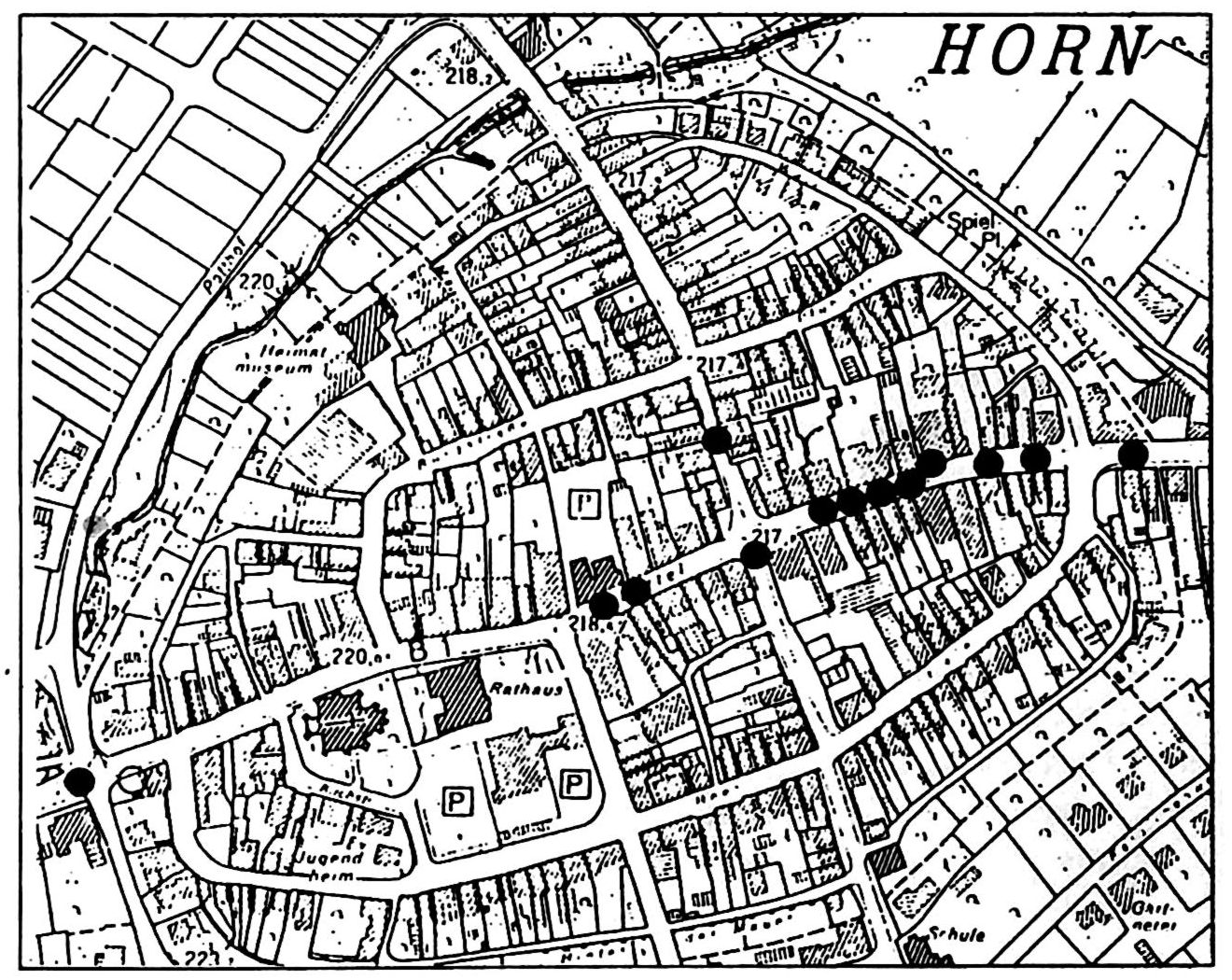 Grundriss der Altstadt von Horn.