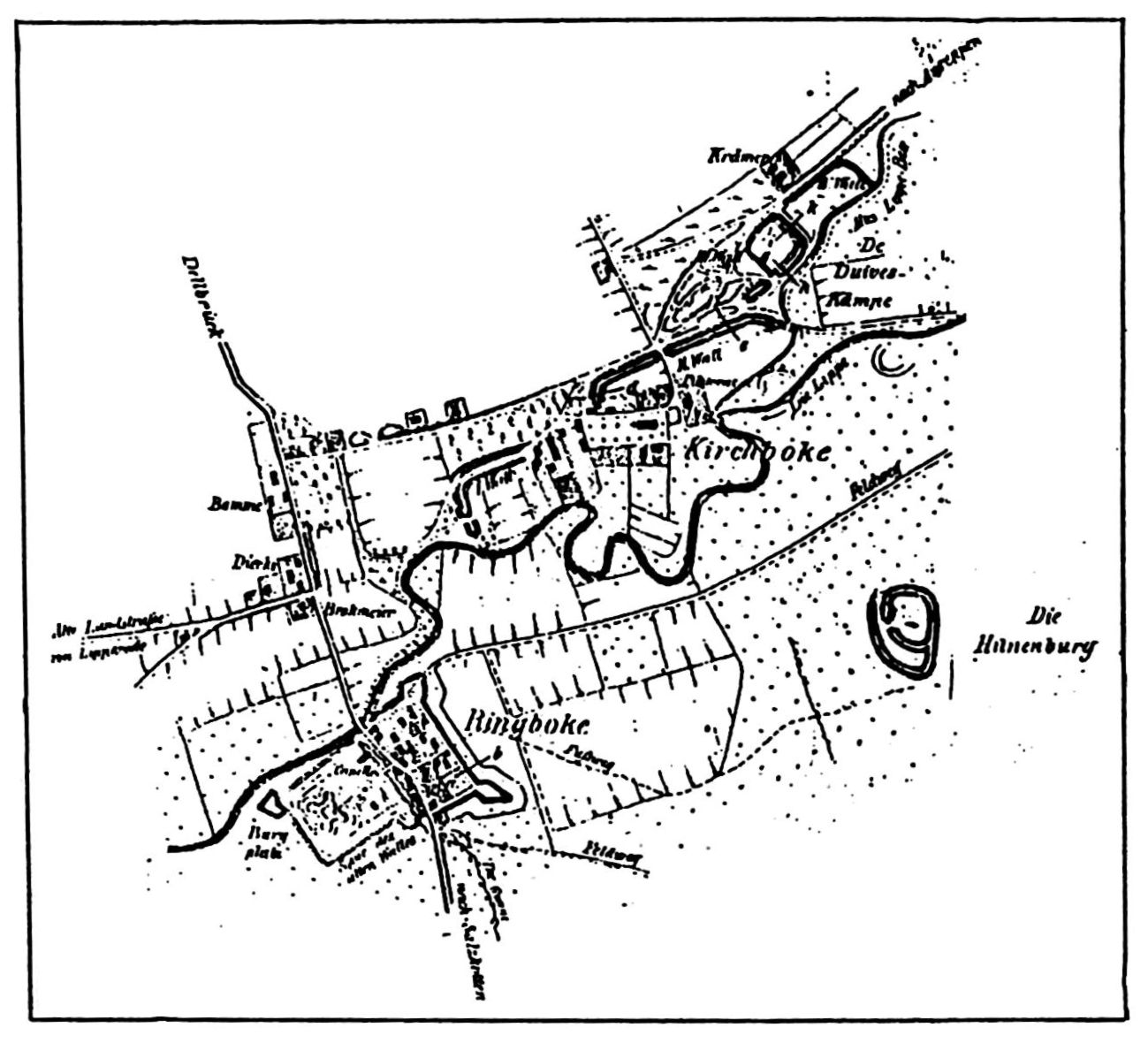 Ortslageplan von Kirchboke und Ringboke.
